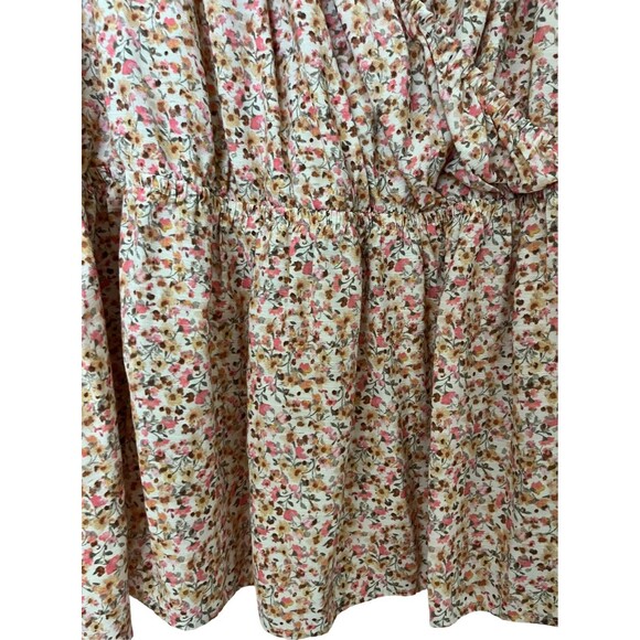 Lane Bryant Tiny Floral V Neck Elastic Waist High Low Boho Cottage Core Blouse26 - Picture 8 of 10